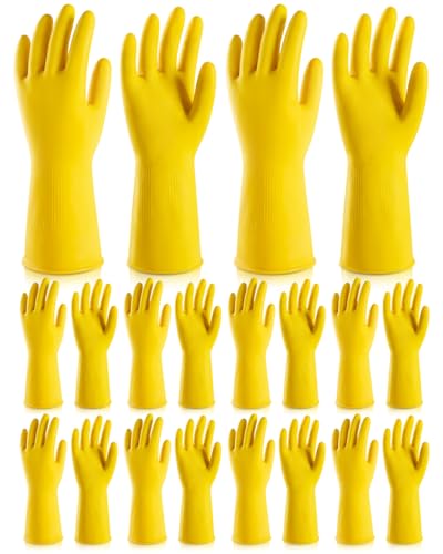 ThxToms Heavy Duty Rubber Cleaning Gloves, Reusable Dishwashing Gloves for Kitchen, Gardening, Pet Care - 20 Mil Extra Thick - color: 10 Pairs, size: Large