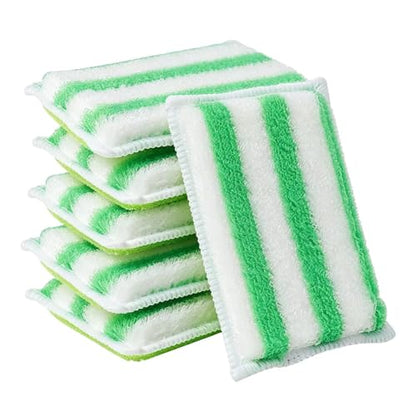 Scrub Sponges for Dishes, Non-Scratch Scrubbing Sponges for Kitchen - Dual-Sided Scouring Pads for Heavy Duty Cleaning - Sustainable Cellulose & Durable Fiber (6Pack)