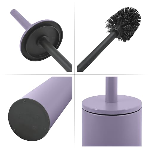 Spirella Akira Toilet Brush with Holder Stainless Steel Lavender Matt - color: Purple.
