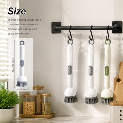 360° Rotating Dish Brush with Soap Dispenser, Kitchen Scrubber for Pots, Pans and Sink Cleaning