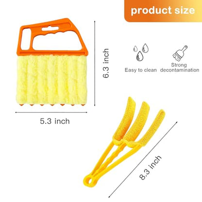 AOCEAN 4 Pcs Blind Cleaner Duster Tool, 7-Finger Dusting Cleaner Tool for Window & Air Vent, Washable Handheld Microfiber Duster Blinds Air Conditioner Fan Keyboard Duster Dirt Tool
