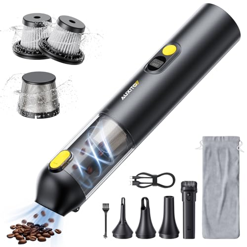 AUXITO Car Vacuum Portable Cordless 14000Pa Suction, Handheld Vacuum Blow & Suction 2 in 1, Small Vacuum Cleaner Hand Held Vacuum for Car, Home, Pet, Office, Ideal Gifts for Men & Women (Black) - color: Black