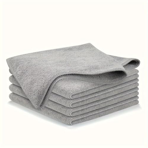 Generic Kitchen Towel, Ultra-fine Fiber Light Gray Cleaning Cloth Set, Absorbent, Soft and Cloth, Ultra Soft Absorbent Microfiber Cleaning Rags (5Pcs) - size: 5Pcs