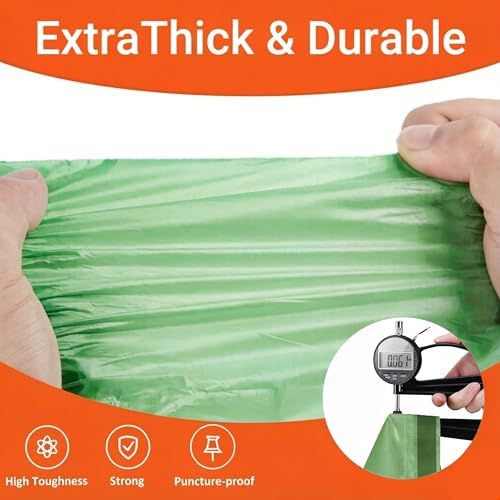13-17 Gallon for Code Q Heavy Duty 1.2 Mil THICK Compatible with simpIehuman Code Q Trash Bags Garbage Can Liners Reinforced Drawstring Trash Bags 50 Count Green PERFECT FIT & GRAND SAVE! - color: for Code Q Green