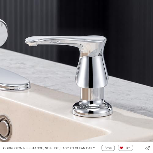 GAGALIFE Kitchen Sink Soap Dispenser Chrome, Under Sink Soap Dispenser with 40" Silicone Extension Tube, Say Goodbye to Frequent Refills - color: Chrome, size: with Hose