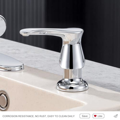 GAGALIFE Kitchen Sink Soap Dispenser Chrome, Under Sink Soap Dispenser with 40" Silicone Extension Tube, Say Goodbye to Frequent Refills - color: Chrome, size: with Hose