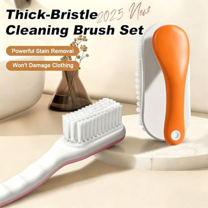 2Pack Shoe Cleaning Brush Household Laundry Clothes Scrubbing for Stains Bathroom Ergonomics Grip Easy Hold (2, Orange) - color: Orange