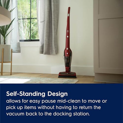 Electrolux Ergorapido Pet Cordless 2-in-1 Vacuum Cleaner with Motorized Pet Nozzle for Easy Pet Hair Removal, 48-Minute Run Time, 2 Power Modes, Chili Red - style: Pet Version