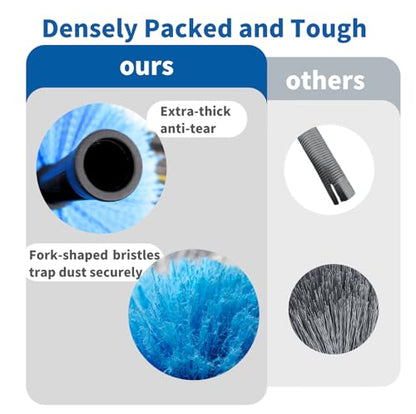 3 Pack Screw on Webster Cobweb Duster Head for Pole,Spider Web Remover Brush, Cobweb Duster Head Attachment,Fits Standard 3/4 inch Threaded Poles (3, Blue) - color: Blue
