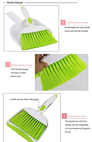 Mini Broom and Dustpan Set-Mini Whisk Set for Desk, Housekeeping, Office, Kitchen, Pet Nest, etc.,Daily Cleaning Necessity Plastic Mini Dustpan Set (Gray) - color: Gray