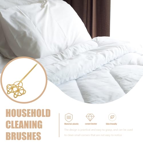 BESPORTBLE Rattan Handle Quilt Beater for Dust Removal, Manual Carpet Paddle with Twisted Rattan Grip, Dust Cleaner Tool for Home Bedding and Rug Cleaning