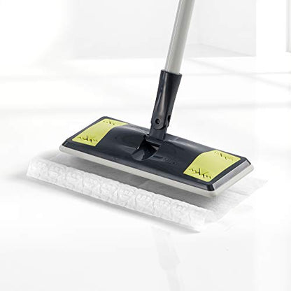 Mery Dust Catcher Mop with 10 Refills, PP,TRP Non Woven, Grey, Lime and White, 28.5 x 10.5 cm, Cloths 29.5 x 21.5 cm