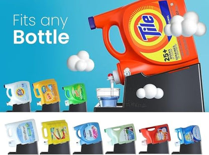 Liquid Laundry Detergent Holder Stand with Drip Tray - 1 Pack - Black | Easy Pouring, Rubber Feet, Angled Stand, Fabric Softener Dispenser for Laundry Room Organization & Storage, NO STRAP - color: Black