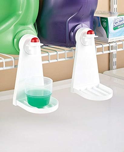 Liquid laundry detergent and fabric softener gadget (Pack of Two), fits most economic sized bottles, no more drips or mess