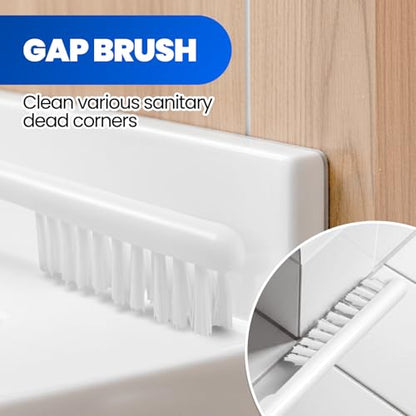 2 in 1 Toilet Brush and Plunger Set, Extended Handle Plunger,Toilet Bowl Brush Plunger Set,Gap Brush，Cleaning Gloves，Bathroom Cleaning Tools，Toilet Brush Plunger Combo，Light Grey - color: Light Grey