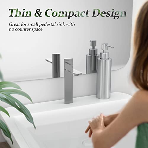 ARKTEK -Stainless Steel Countertop soap dispenser Rust Proof Liquid Hand soap dispenser, Premium Kitchen Pump for Liquid Bathroom Hand Dish Lotion (11.8 Oz / 350 ml) - color: Silver