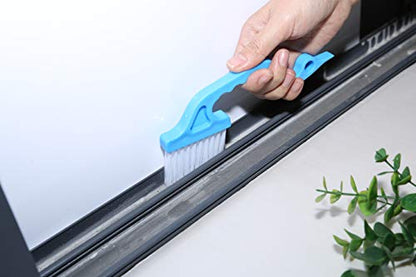 2pcs Hand-held Groove Gap Cleaning Tools Door Window Track Kitchen Cleaning Brushes (Sky Blue) - color: Sky Blue