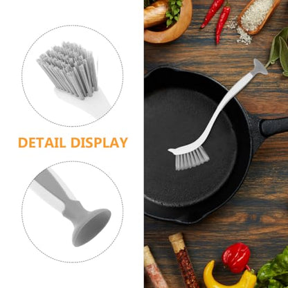 Beavorty 3pcs Long Handle Kitchen Brushes Versatile Dish Scrubbers with Suction Cup for Pans Sinks and Dishes Efficient Removal and Extended Protection for Safe