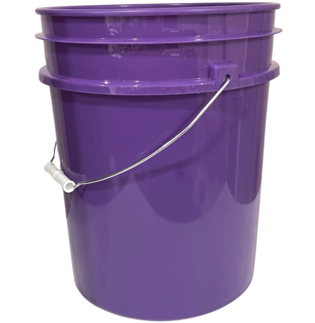 House Naturals 5 Gallon Purple Food Grade Plastic Bucket with Screw on Airtight lid, BPA Free, Made in USA (Pack of 3) (Purple Buckets with Black lids) - color: Purple Buckets With Black Lids