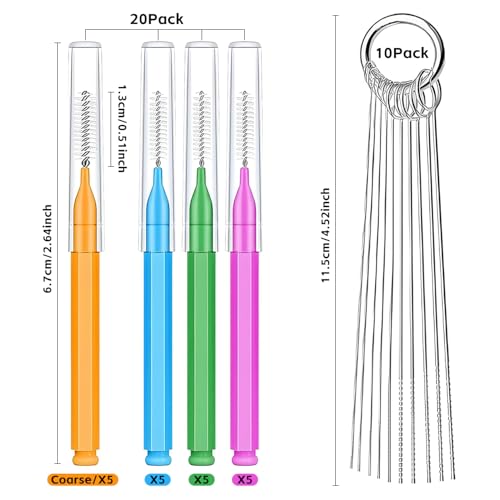 Shower Head Cleaner Tool Set, Multi-Size Shower Head Cleaning Brush for Small Hole Anti-Clogging Nozzle with Storage Boxes, Picks Fitting Nozzle Unclogger for Household Bathroom (30 Pcs)