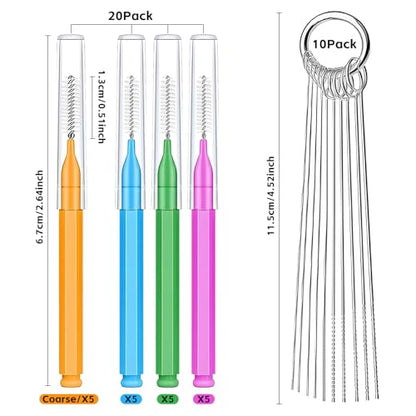 Shower Head Cleaner Tool Set, Multi-Size Shower Head Cleaning Brush for Small Hole Anti-Clogging Nozzle with Storage Boxes, Picks Fitting Nozzle Unclogger for Household Bathroom (30 Pcs)