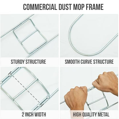 Kleen Handler 24 Inch Commercial Dust Mop Frame (3 Pack) - color: Steel Frame - 24 Inch, size: 3 Pack