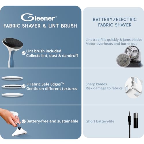GLEENER Battery-Free Fabric Shaver & Lint Brush | Ultimate Fuzz Remover Sweater Comb | Lint Remover and Depiller for Clothing & Furniture (Burnt Orange) - color: Burnt Orange