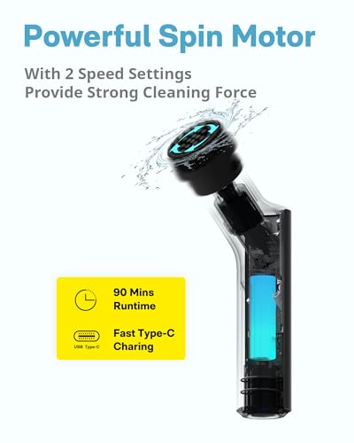 Hoto 1 Pcs Replacement Brush Heads for Electric Spin Scrubber, Power Cleaning Brush Cordless Dome Brush, Suitable for HOTO Electric Scrubber Only, Brush Accessories for Bathroom Shower Kitchen Floor