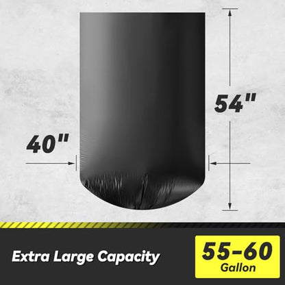 150 Count 55-60 Gallon Trash Bags, Sturdy & Tear-Resistant Commercial Can Liners 55 Gallon, Large Garbage Bags, Large Black Trash Bags for Commercial, Lawn and Leaf Bags - style: 55-60 Gallon - 150 Count