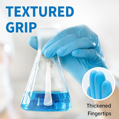 Medguy Medical Blue Nitrile Disposable Exam Gloves, 4 Mil 100 Pcs Powder-Free Latex-Free Food-Safe for Lab Cooking Cleaning - color: Large (Blue)