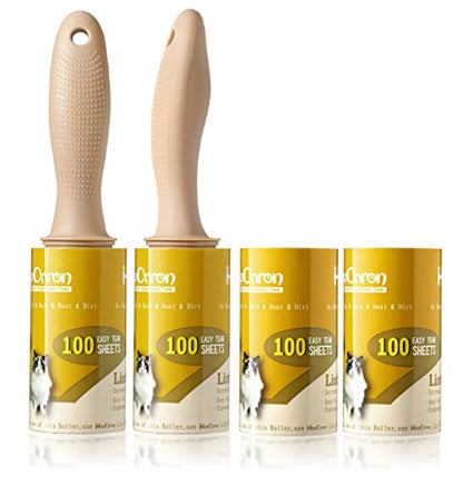 Lint Rollers for Pet Hair Extra Sticky [400 Sheets/2 Handles], Lint Remover Go Beyond Animal Fur, Dust and Other Dirt, Dog & Cat Hair Remover Rollers for Clothes, Furniture, Carpet, Car etc - size: 2 Rollers / 400 Sheets