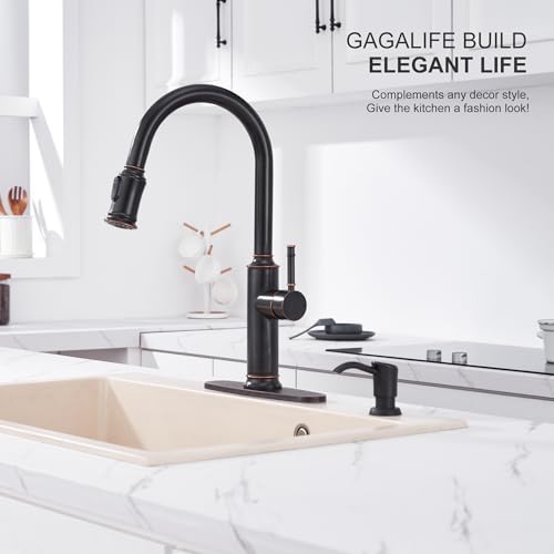 GAGALIFE Soap Dispenser for Kitchen Sink, ABS in Counter Soap Dispenser(Oil Rubbed Bronze), with 17 Ounce Large Pet Soap Bottle, Refill from The Top, Venetian Bronze - color: Oil-rubbed Bronze