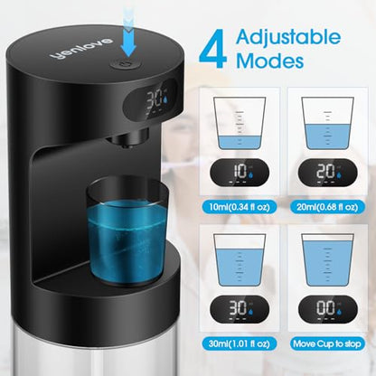 Automatic Mouthwash Dispenser for Bathroom,20.29 oz Touchless Electric Mouth Wash Dispensers Bathroom Accessories Set with 4 Magnetic Cups,4 Modes Wall Mounted Mouth Wash Dispenser for Home - color: Black