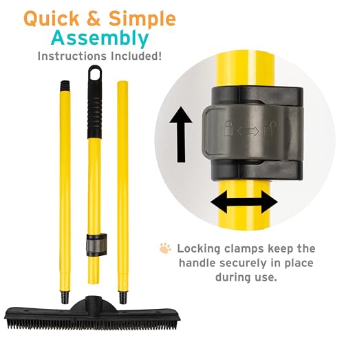 FURemover Pet Hair Removal Rubber Broom, 61" Telescopic Handle - size: 61" Telescopic Handle