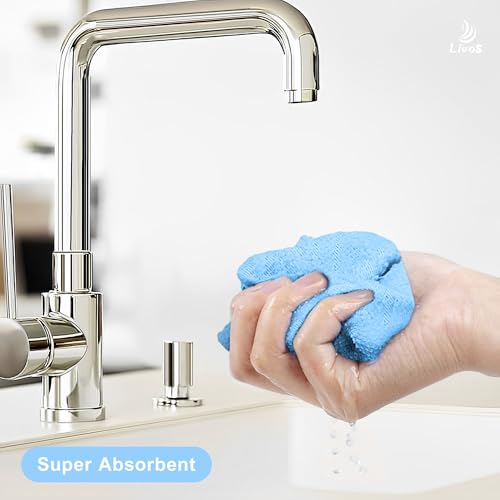 LIVOS Microfiber Cleaning Cloth Roll - 80 Pack, Reusable Paper Towels, Microfiber Towels for Cars, Super Absorbent Lint Free Cleaning Rags for House, Kitchen, Window-Light Blue, 11.5"x11.5" - color: Light Blue