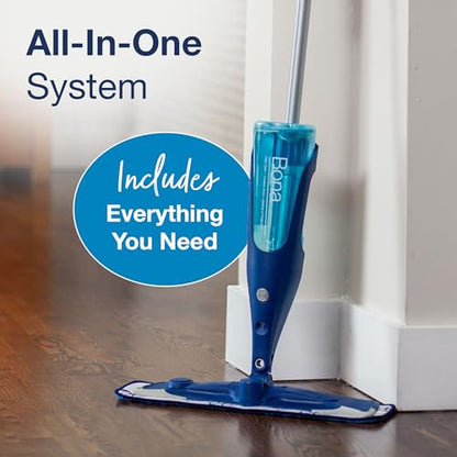 Bona PowerPlus Premium Motion Spray Mop for Hardwood Floors - Includes PowerPlus Hardwood Floor Cleaning Solution and PowerPlus Microfiber Cleaning Pad - Vibrating Spray Mop for Wood Floors - style: PowerPlus
