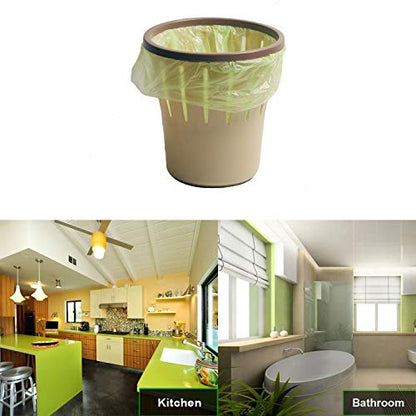 Trash Bags Biodegradable,4-6 Gallon Trash bags Recycling & Degradable Garbage Bags Compostable Bags Strong Rubbish Bags Wastebasket Liners Bags for Kitchen Bathroom Office Car(100 Counts,Green) - size: 1 Count (Pack of 100)
