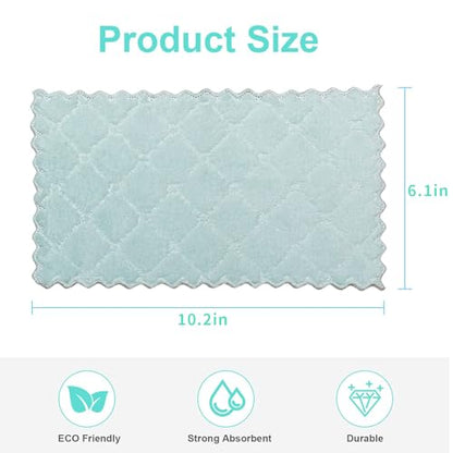 Bessrung 20 Pack Kitchen Dish Cloths, Super Absorbent Microfiber Cleaning Cloth for Cleaning Dishes, Kitchen, Bathroom, Car(Grey & Green) - color: Green
