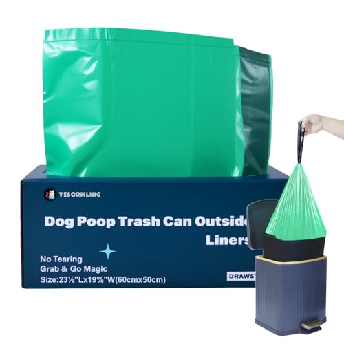 Dog Waste Bags, 23.5'' x 19.5'' Thickened Design Drawstring Dog Poop Bags, Tear Resistant & Leak Proof, Unscented Poop Bags (20 Count)