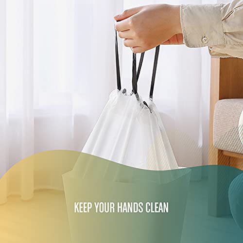 FORID Mini Drawstring Trash bags - 1.2 Gallon White Plastic Garbage Bags 240 Count Small Can Liners for Bathroom Bedroom Office Home 5 Liter (1-2 Gal) - Durable & Thick Trash Bag - color: Most Value: 1.2 Gallon - 240 Pack
