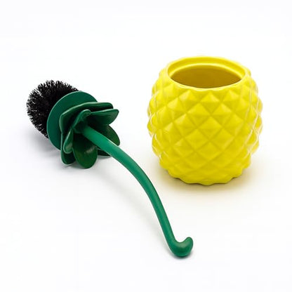 Deep & Sturdy Toilet Bowl Brush with Holder - Pineapple Bowl Brush - Durable Scrubbing - Toilet Cleaners - Household Essentials - Bathroom Cleaner - Cleaning Supplies - Household Supplies - color: Pineapple