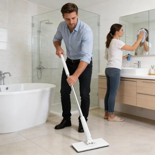 Zero S nap Grip Mini Mops, Retractable Ga p Dust Cleaner Flat Mops with 360° Rotating Head & Sweeping Cloths for Gaps & Multi- for Kitchen Bathroom Car Floor Home - color: White-l