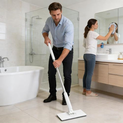 Zero S nap Grip Mini Mops, Retractable Ga p Dust Cleaner Flat Mops with 360° Rotating Head & Sweeping Cloths for Gaps & Multi- for Kitchen Bathroom Car Floor Home - color: White-l