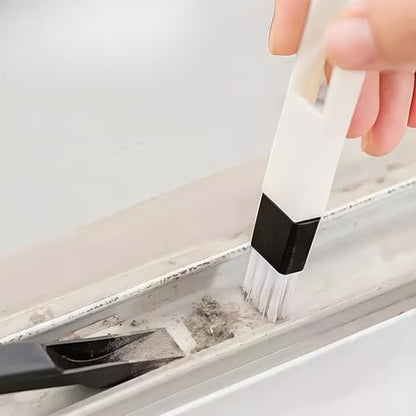 Versatile Window Slot Cleaning Brush, 2 in 1 Groove Gap Cleaning Brush Broom for Keyboard Drawer Cabinet Door Lamp Groove