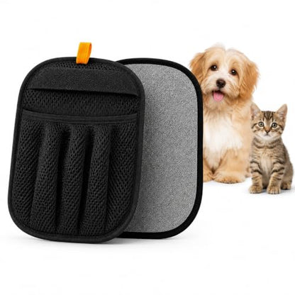 Pet Hair Removal Glove for Dogs and Cats Reusable Grooming Brush Mitt 5 Finger Deshedding Tool for Loose Fur Carpet, Clothes, Sofa and Car