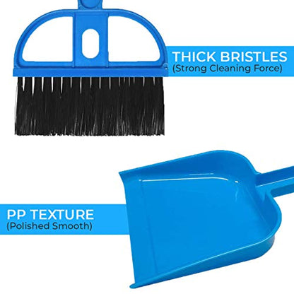 Mini Broom and Dustpan Set - Compact Cleaning Kit for Home, Car, Camping, Small Spaces, Pet Cleanup, and Travel - Durable Small Broom and Dustpan Set Mini - Mint Green Broom - color: Mint Green