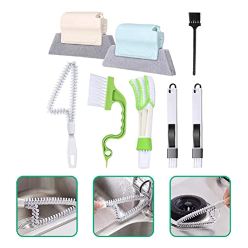 8pcs Handheld Groove Gap Cleaning Tools Door Window Track Cleaning Tools Groove Corner Crevice for Sliding Door Tile Lines Shutter Car Vents Air Conditioner Keyboard