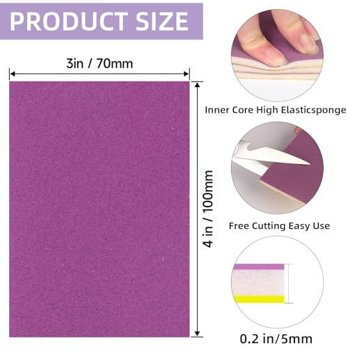 20 Pcs 3 x 4 Inch Sanding Sponge Set, 150 Grit Abrasive Sanding Sponges Pads Soft Foam Hand Sander Block Wet Dry Purple Ceramic Sand Sandpaper for Wood Metal Drywall Furniture Paint Polishing - size: 20pcs 150 Grit, style: Ceramic Sand
