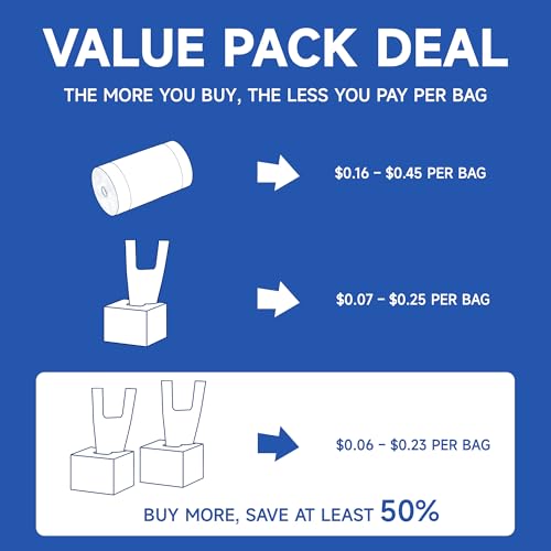 Small Trash Bags with Handles - Ocean Plastic Upcycling - Plastic Garbage Bags, Can Bin & Waste Basket Liner for Kitchen, Bathroom, Office and Pets,5 Gallon 200 Count White - color: 5Gal White, size: 1 DISPENSER BOX