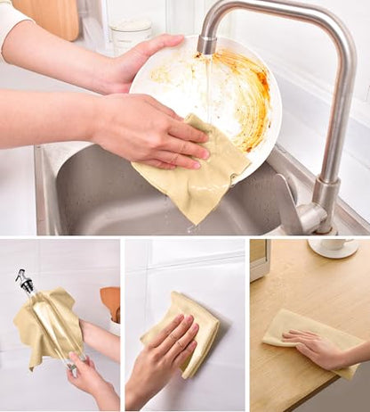 KitchLife Microfiber Cleaning Cloth Roll - Tear-Away Reusable Microfiber Paper Towels, Lint-Free, Washable, 20 Sheets for Kitchen, Car, Dishes, and Sensitive Surfaces (Wheat) - color: Wheat